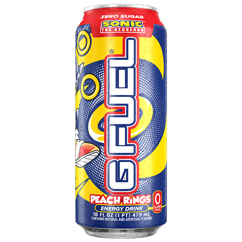 G FUEL Zero Sugar Energy Drink: Sonic the Hedgehog Peach Rings (16oz)