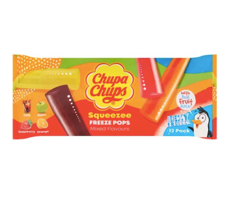 Chupa Chups Squeezee Freeze Pops (Pack of 12)