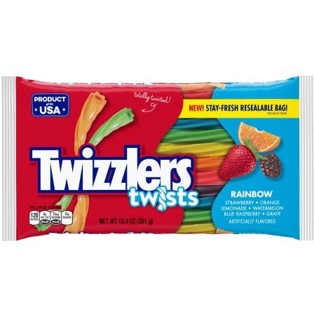 Twizzlers Rainbow Twists (351g) 12.4oz - A Taste of the States