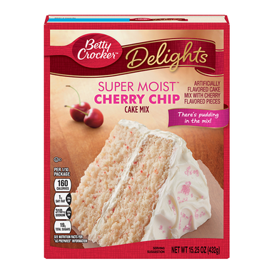 Betty Crocker Super Moist Cherry Chip Cake Mix (432g) - A Taste of the States
