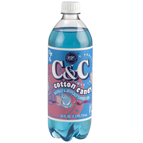 C&C Cotton Candy Soda (24fl.oz) - A Taste of the States