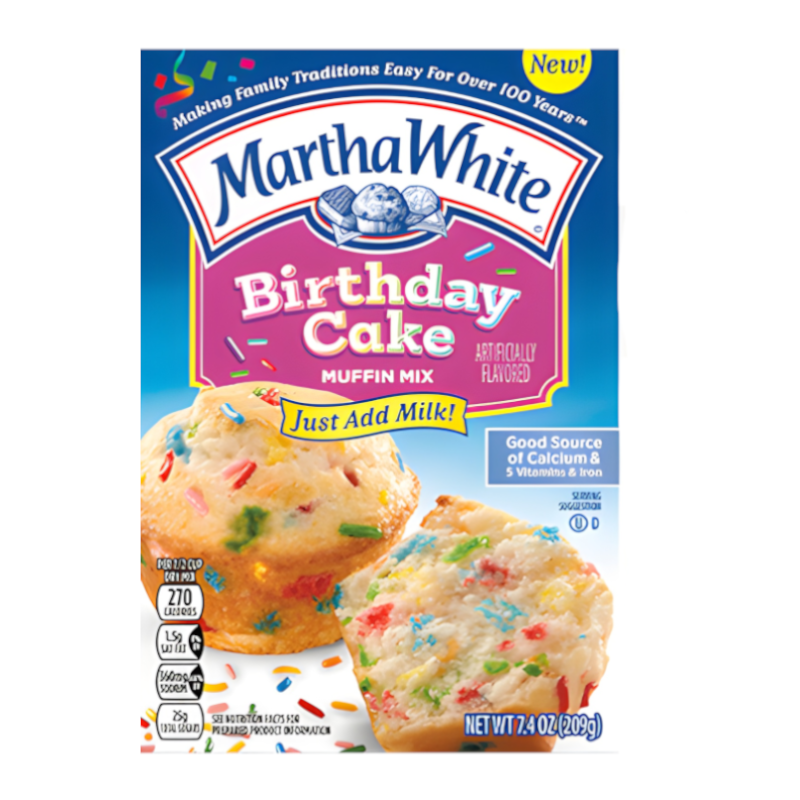 Martha White Birthday Cake Muffin Mix (7.4oz)