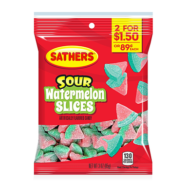 Sathers Sour Watermelon Slices (3oz) - A Taste of the States